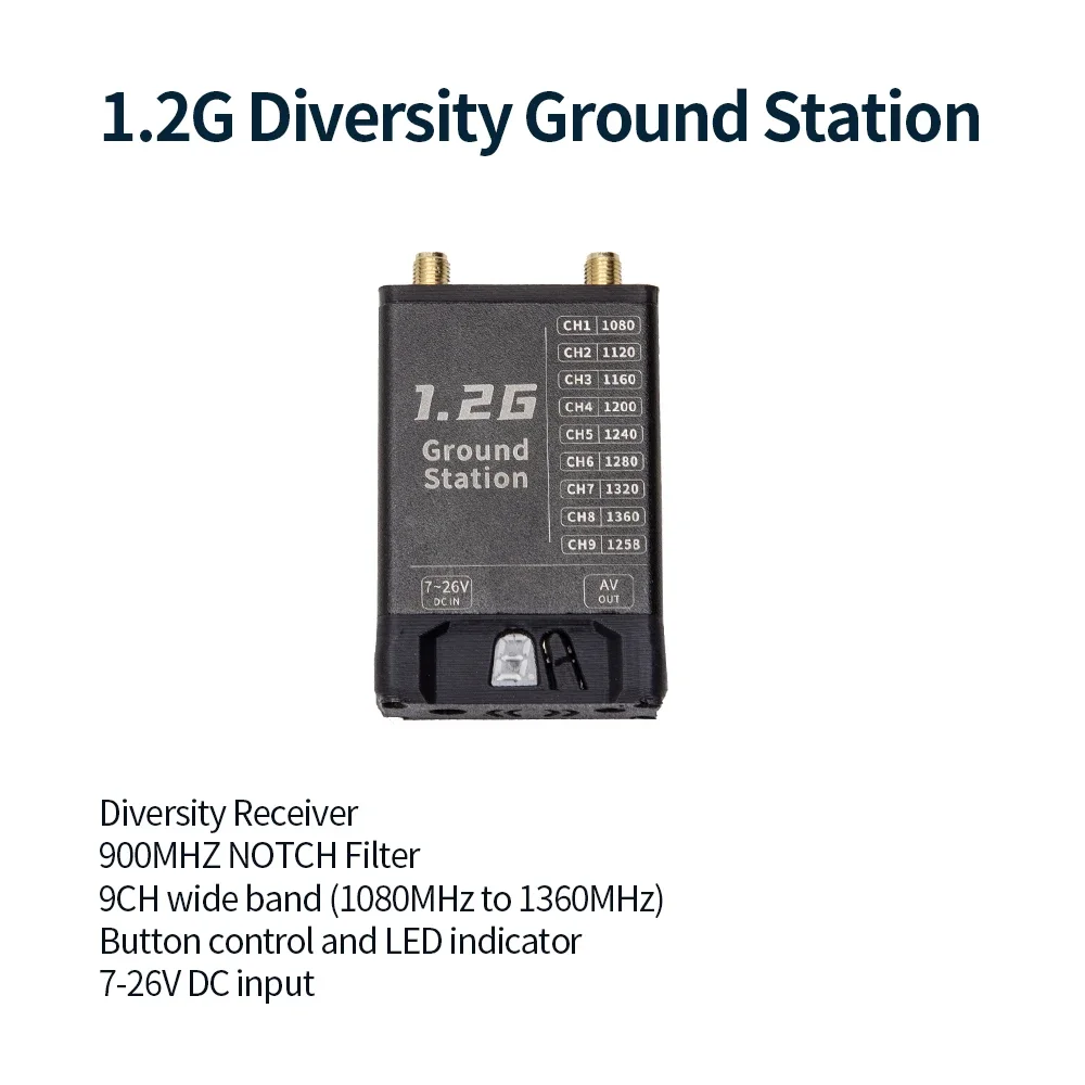 Modulo stazione di terra OLED SKYZONE da 1,2 GHz con filtro 9CH banda larga 900MHZ Supporto SKYZONE Dr-one ZLD