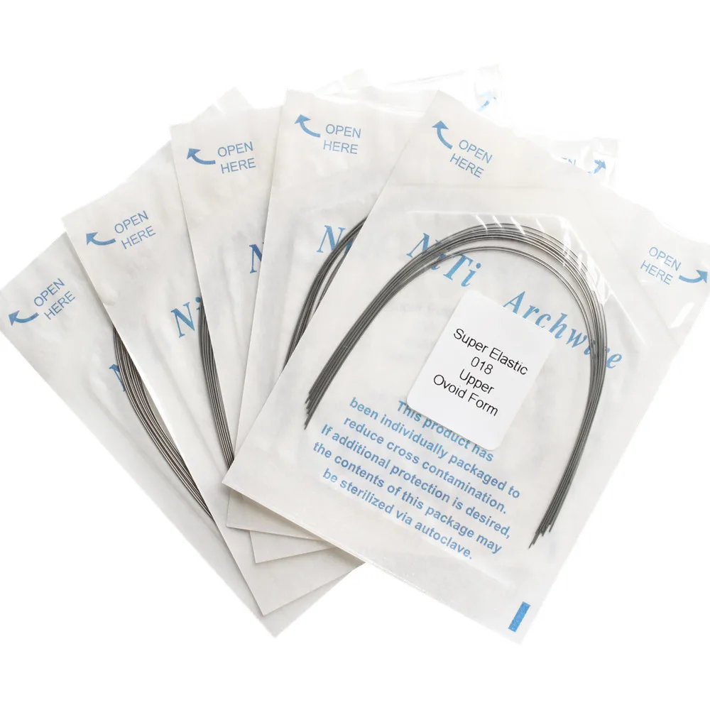 10pcs/pack Dental Arch Wires Orthodontic Super Elastic NITI Round Rectangular Archwire Lower/Upper Dentistry Products