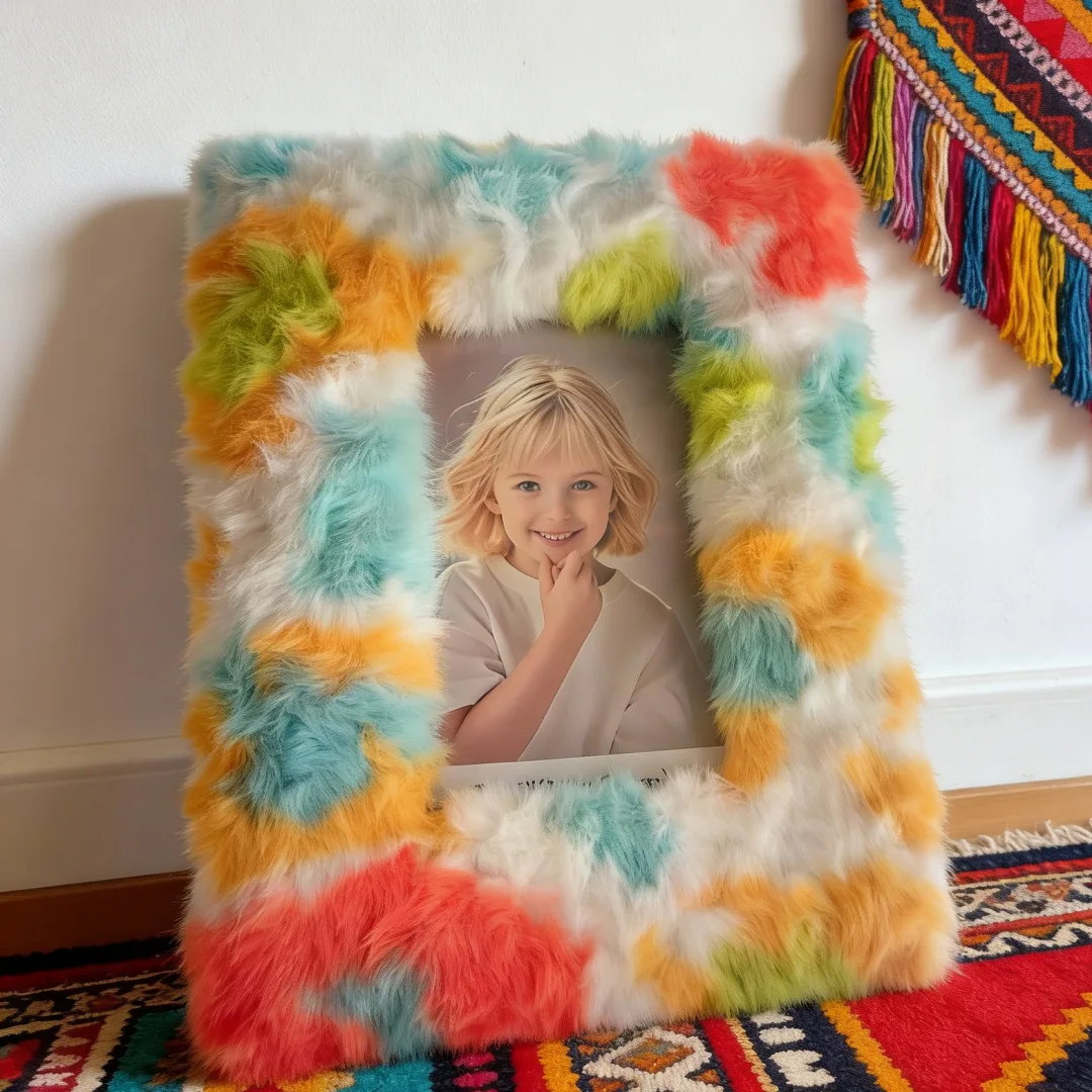 6/7/8 Orange Felt Frame Density Board Fur Fabric Square Vertical Hollow Frame. European/american Mdf Display Stand.
