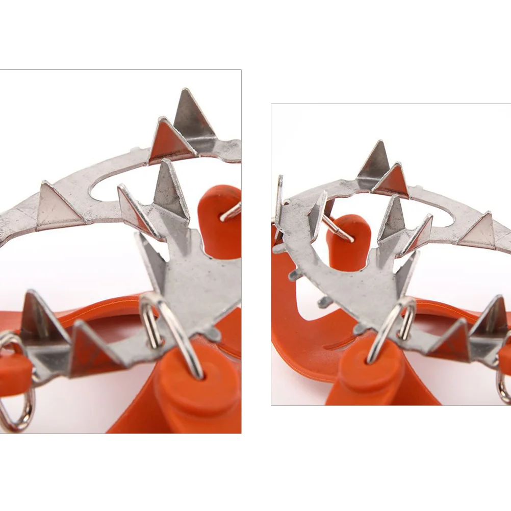 

1Pair Stainless Steel Ice Cleats Strong Traction Elastic Straps Easy Put on Hiking Climbing Snow Grips Protective Boots