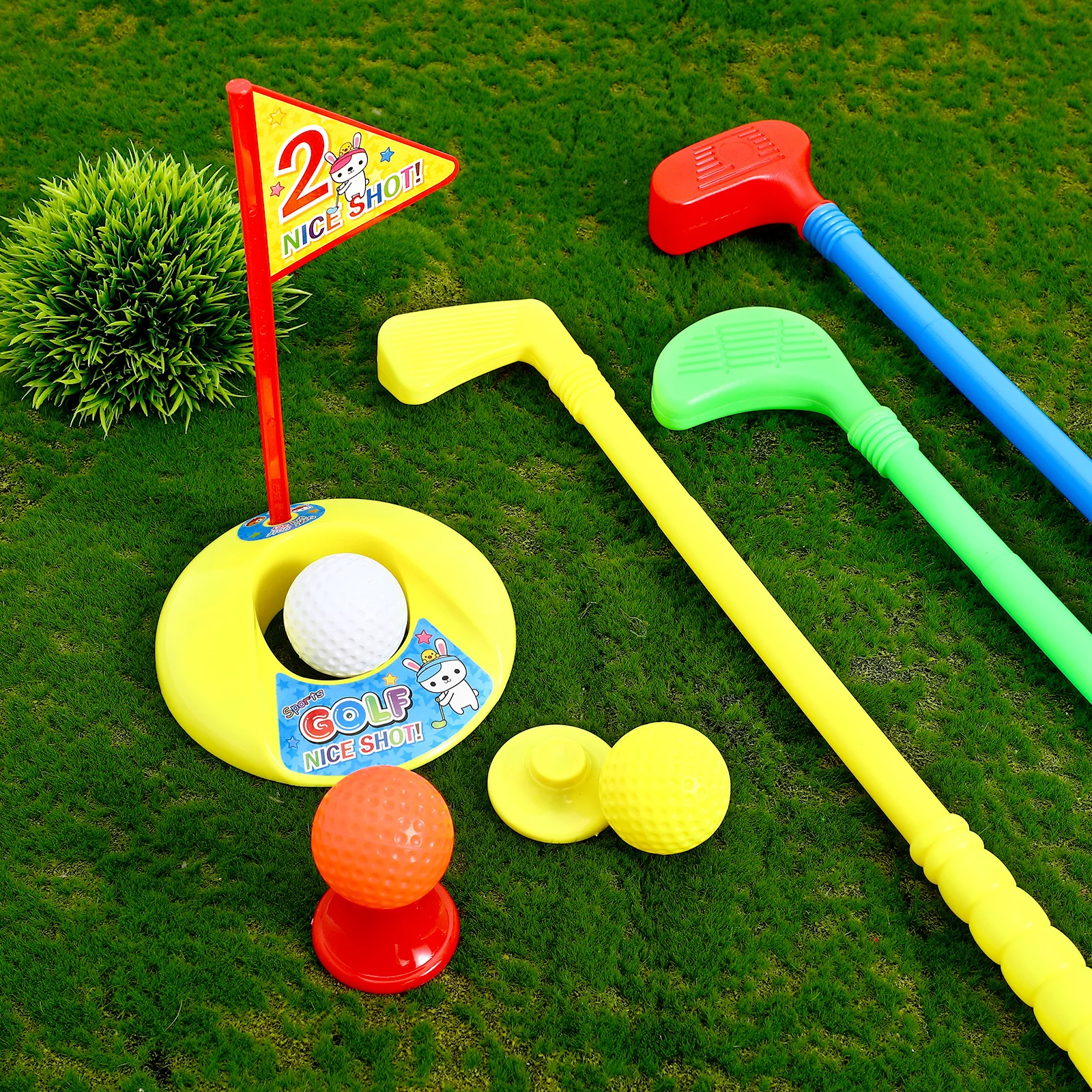 

Golf Set Complete Equipment Bright Cartoon Design Physical Exercise Mental Development Kids Golf Set Parent Child Activity