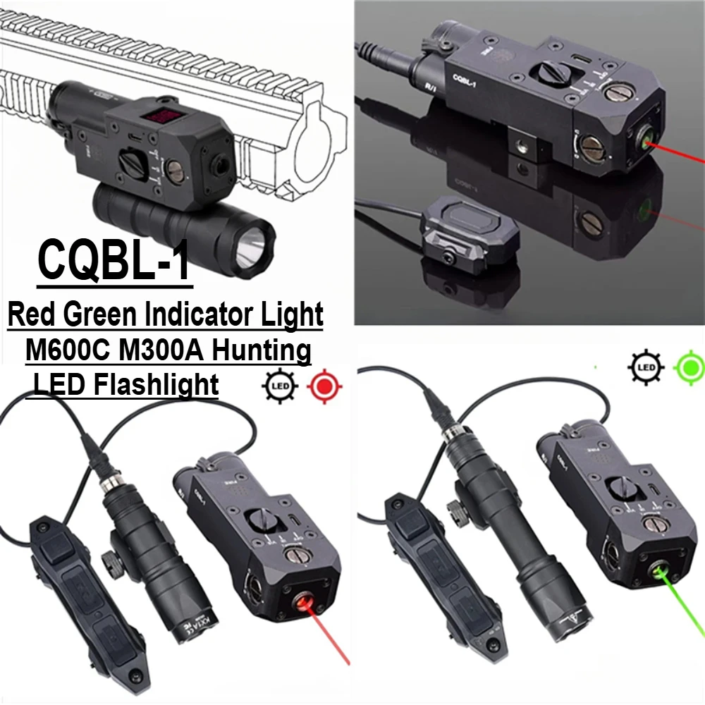

Тактический SF M600C M300A Охотничий светодиодный фонарик CQBL-1 Красный Зеленый B Точечный индикатор Охота Страйкбол Scout Light Подходит для рейки 20 мм