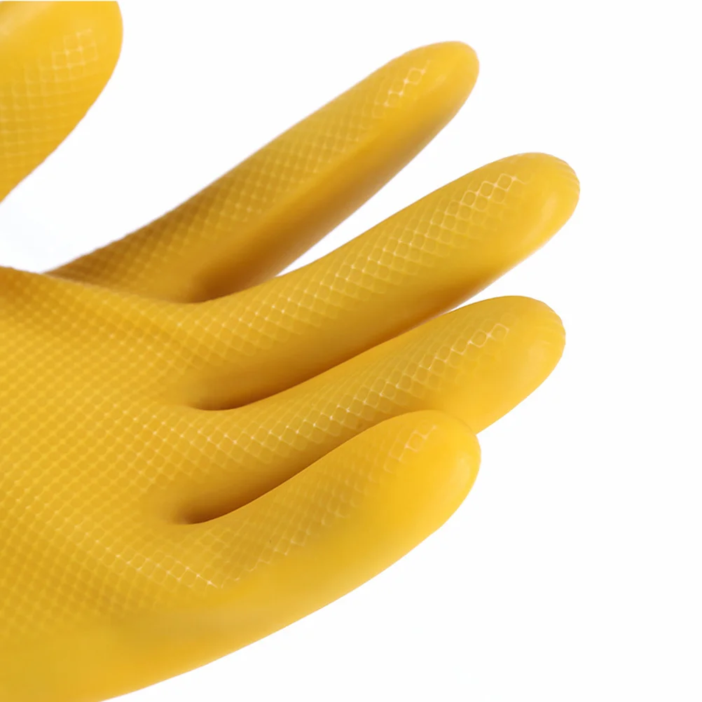 

2Pairs Silicone Dishwashing Gloves Waterproof Cleaning Mitts Oil Proof Heavy Duty Household Gloves for Kitchen Laundry Pet Care