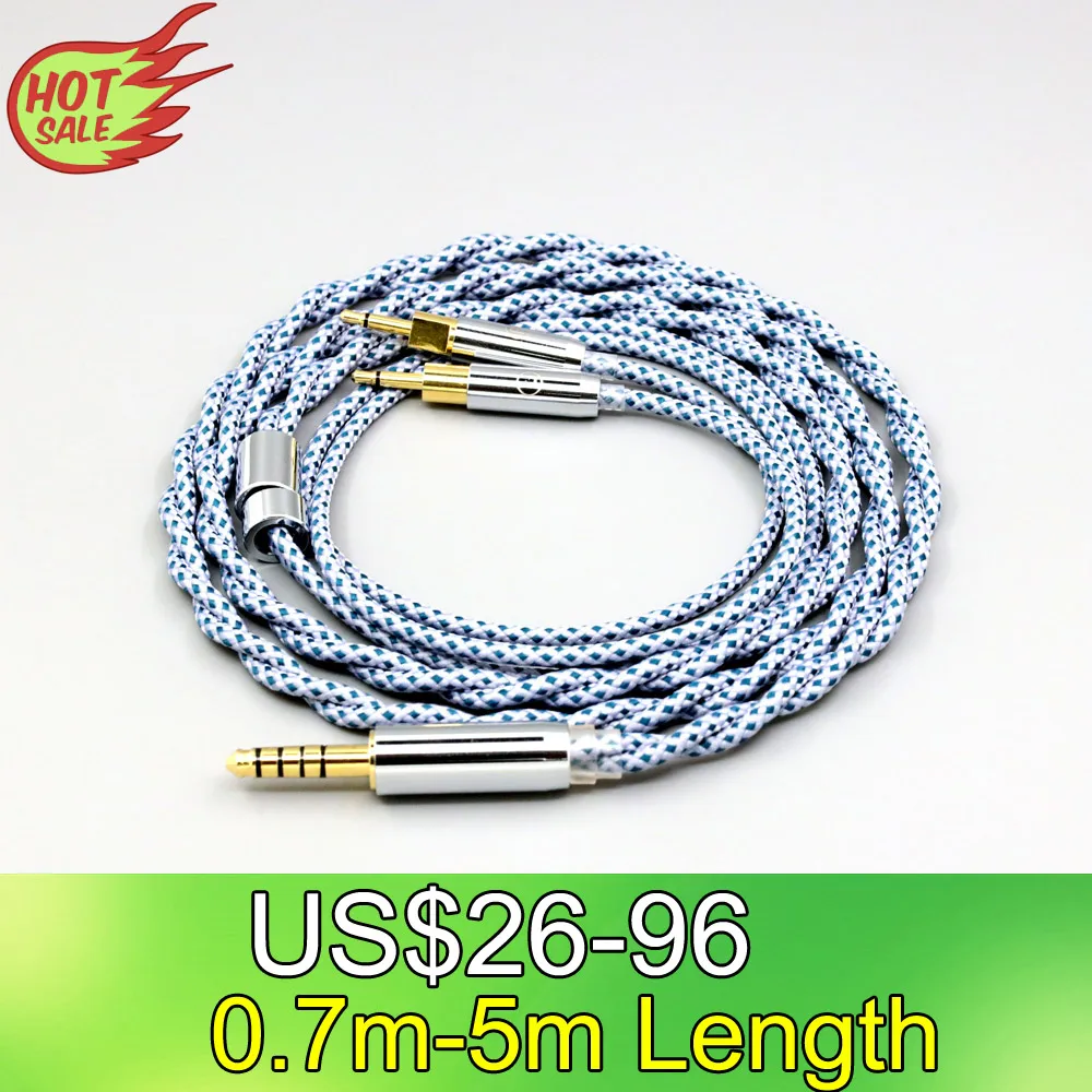 99% Pure Silver Mix Graphene OCC Shielding Earphone Cable For Sennheiser HD700 Headphone Dual 2.5mm pin LN008643