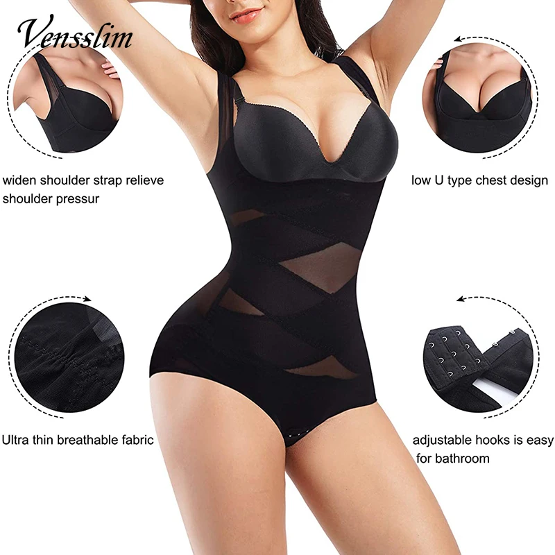 Vensslim Women Lingerie Underwear Slimming Waist Trainer Full Body Shaper Strap Faja Colombian Shaperwear Bodysuit Butt Lifter