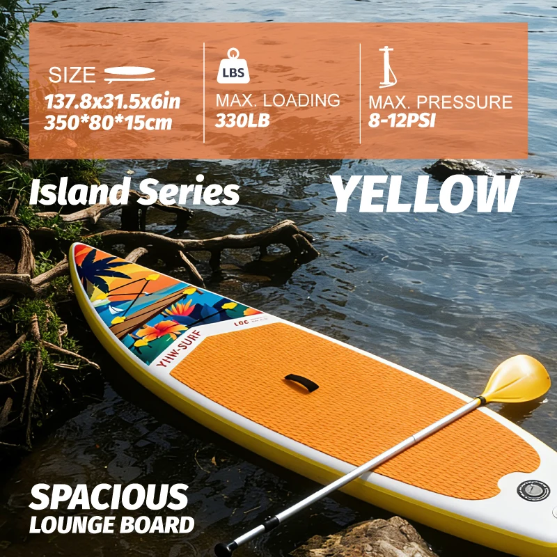 

Надувная доска для сап-серфинга с аксессуарами, насосом, рюкзаком, ремешком для ног, съемными плавниками, веслом и ремонтным комплектом