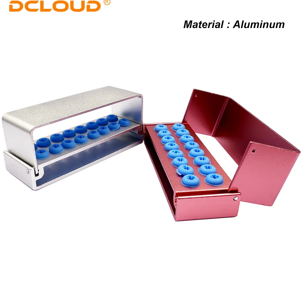 16Holes Dental Burs Holder Sterilization Silicone Cover For High/low Speed Burs Autoclavable Block Case Dentistry Tool Bur Box