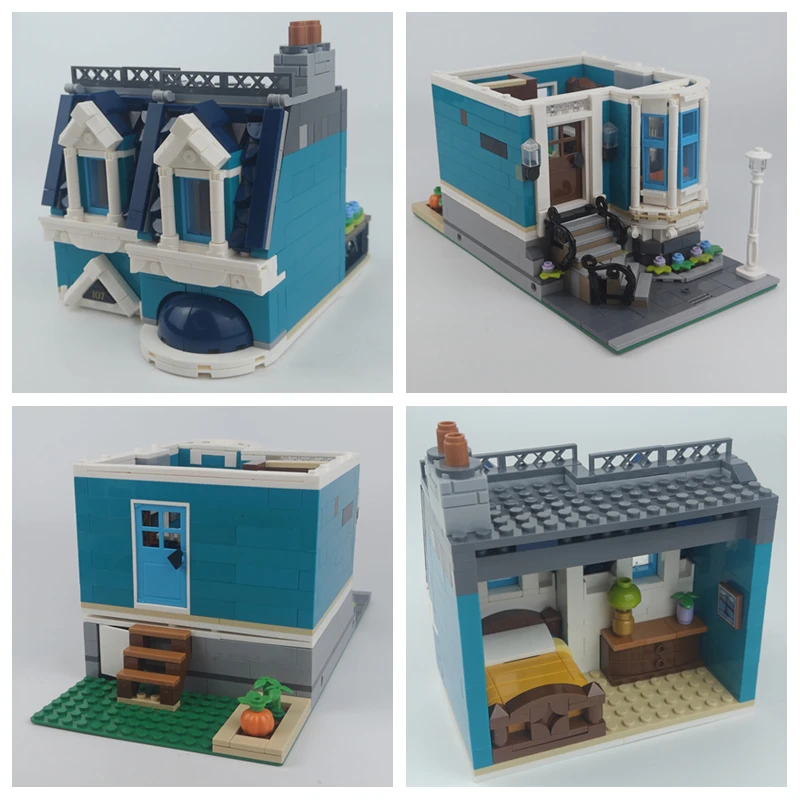 Bookstore House Model Classic Street View Architecture Bookshop Toys Building Blocks High Quality Bricks 10270 Christmas Gifts