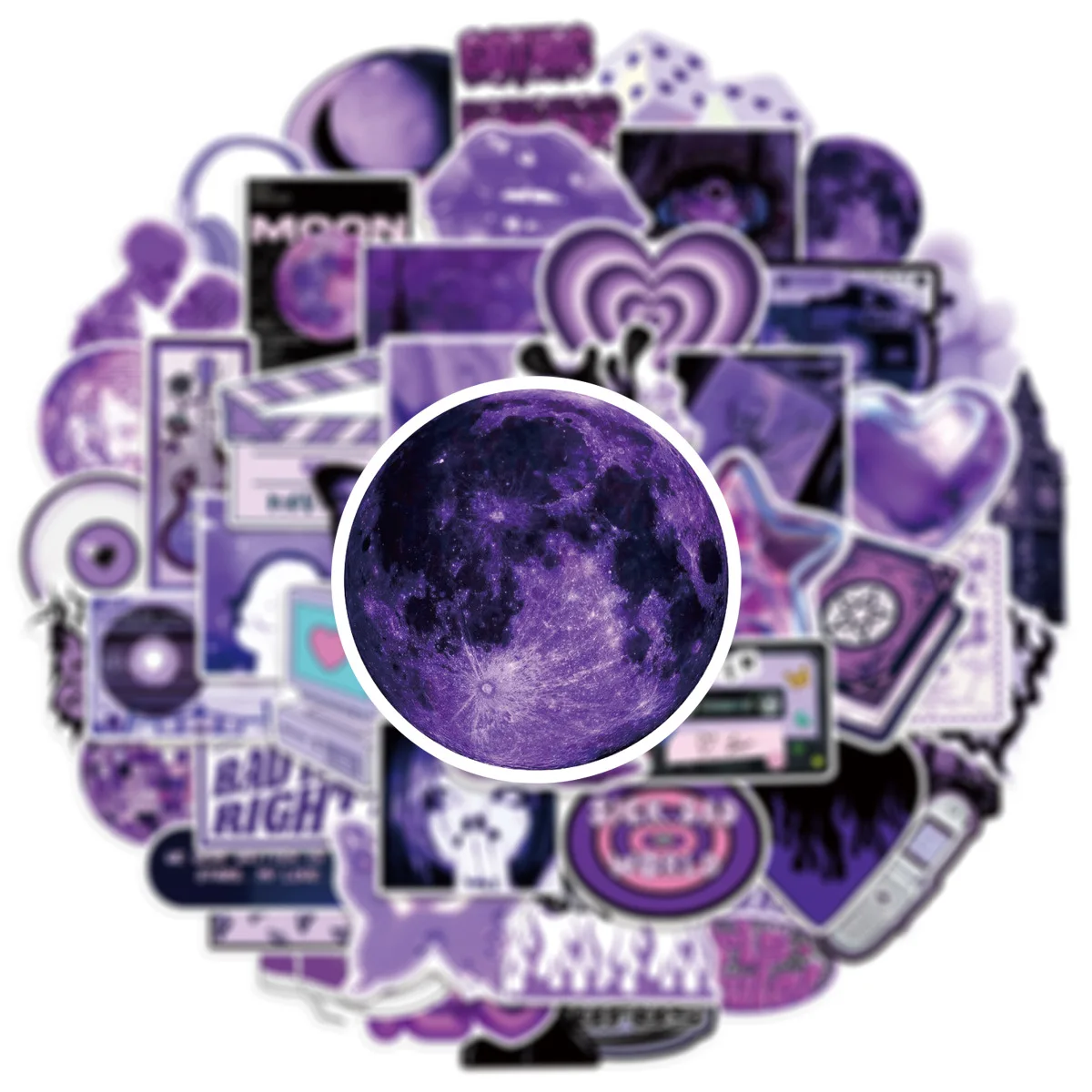 10/50 個新しいパープル Y2K 漫画ステッカー女の子落書き装飾美学 DIY おもちゃラップトップギター車バイクスケートボードデカール