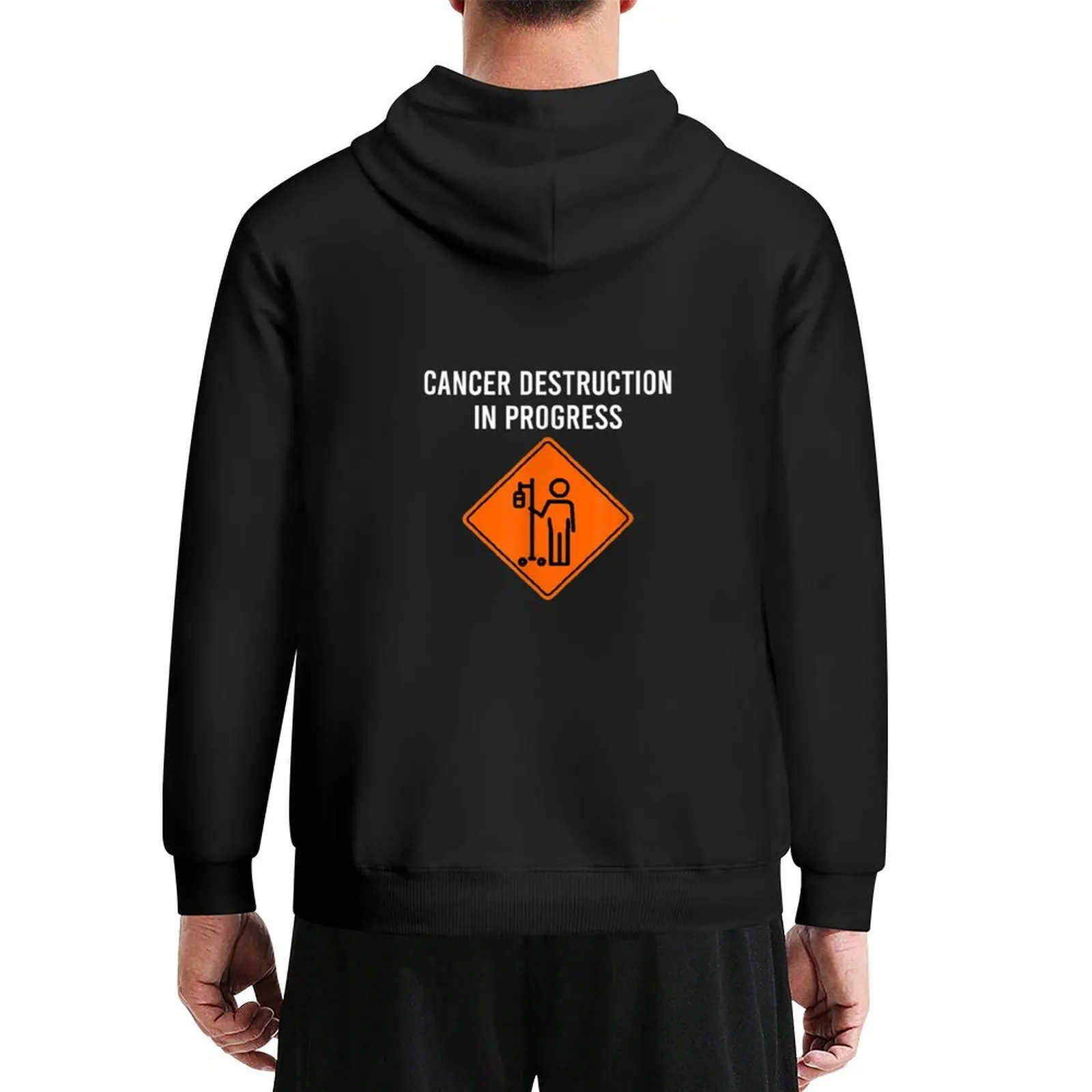

Funny Joke Chemo Day Cancer Destruction in Progress Meme Hoodie men's autumn clothes clothes for men men's coat hoodie