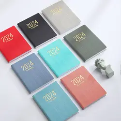 2024 A7 Mini Agenda Book diario portatile Agenda settimanale quaderni elenco delle cose da fare blocco note inglese con calendario forniture per ufficio scolastico