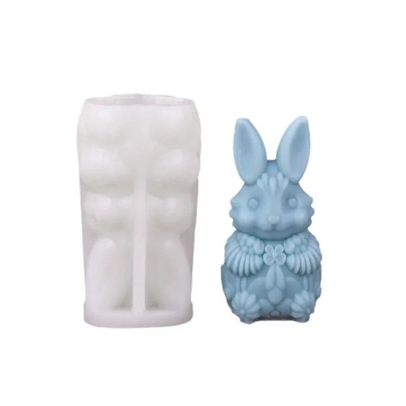 3d Easter Bunny Candle Silicone Molds DIY Gift Diffuser Stone Plaster Resin Molds Candle Molds for Candle Making