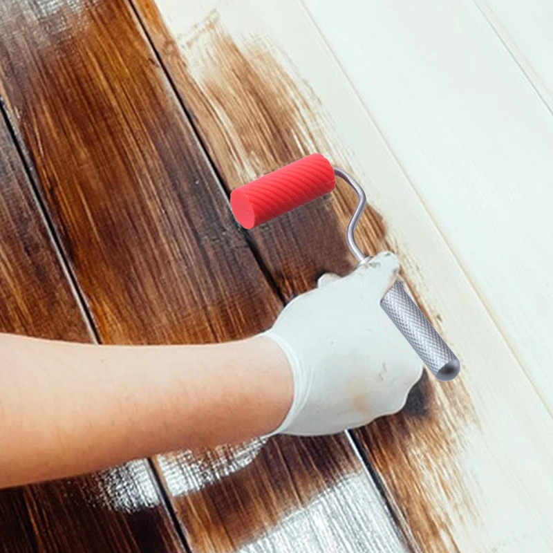 Mini rodillo de pintura de silicona, Kit de decoración de pintura, bandeja de rodillo de pintura pequeña para pintura de pared, cepillo de reparación, 48Mm