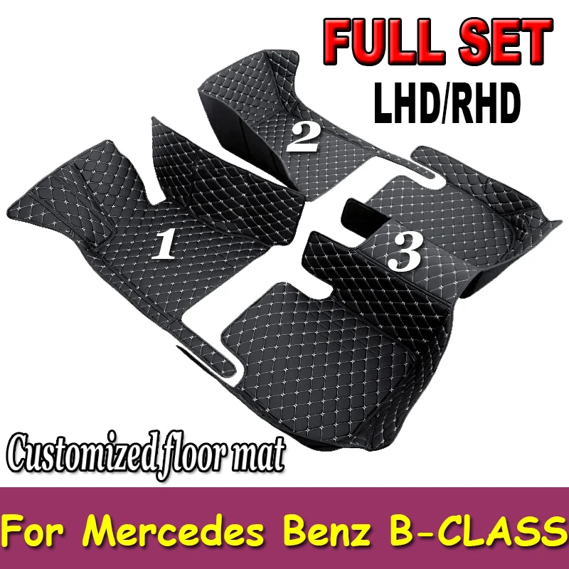 Custom Car Floor Mats For Mercedes Benz B-CLASS W245 W246 W247 2005-2023 B160-B250 Auto Carpets Foot Coche Accessories