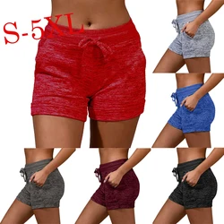 Bottoms de verão de algodão feminino, calça sexy de especiarias, calça casual moda sólida, esporte feminino elástico na cintura, shorts plus size, moda Y2K