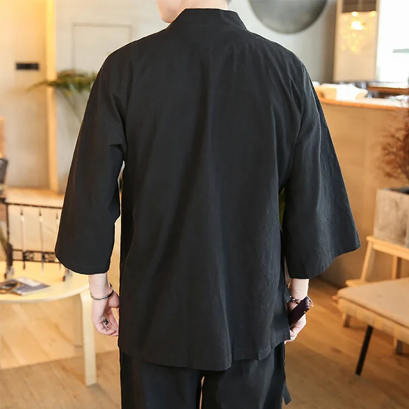 Oriental Clothes Men\'s Orient Tops Oriental Shirts for Men Hanfu Blouse Cheongsam Linen Vintage Style Clothing Chinese Traditio