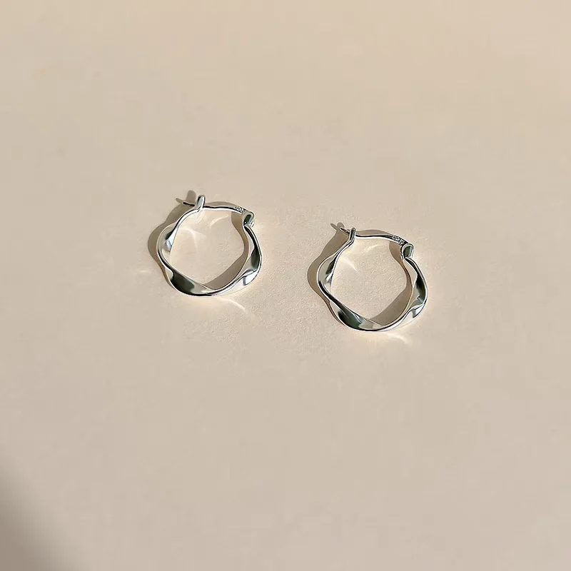 

Korean Version Sterling Silver Earrings New Style Irregular Geometric Simple Elegant Ear Ornaments for Women