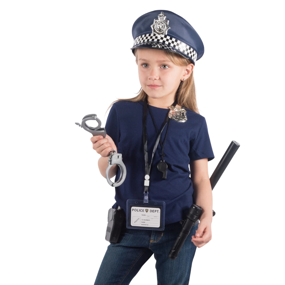 WizKidz Police Toys Set with Police Baton Handcuffs Toy Gun Police Hat for Kids Role Play Dress Up Pretend Play Accessories Gift