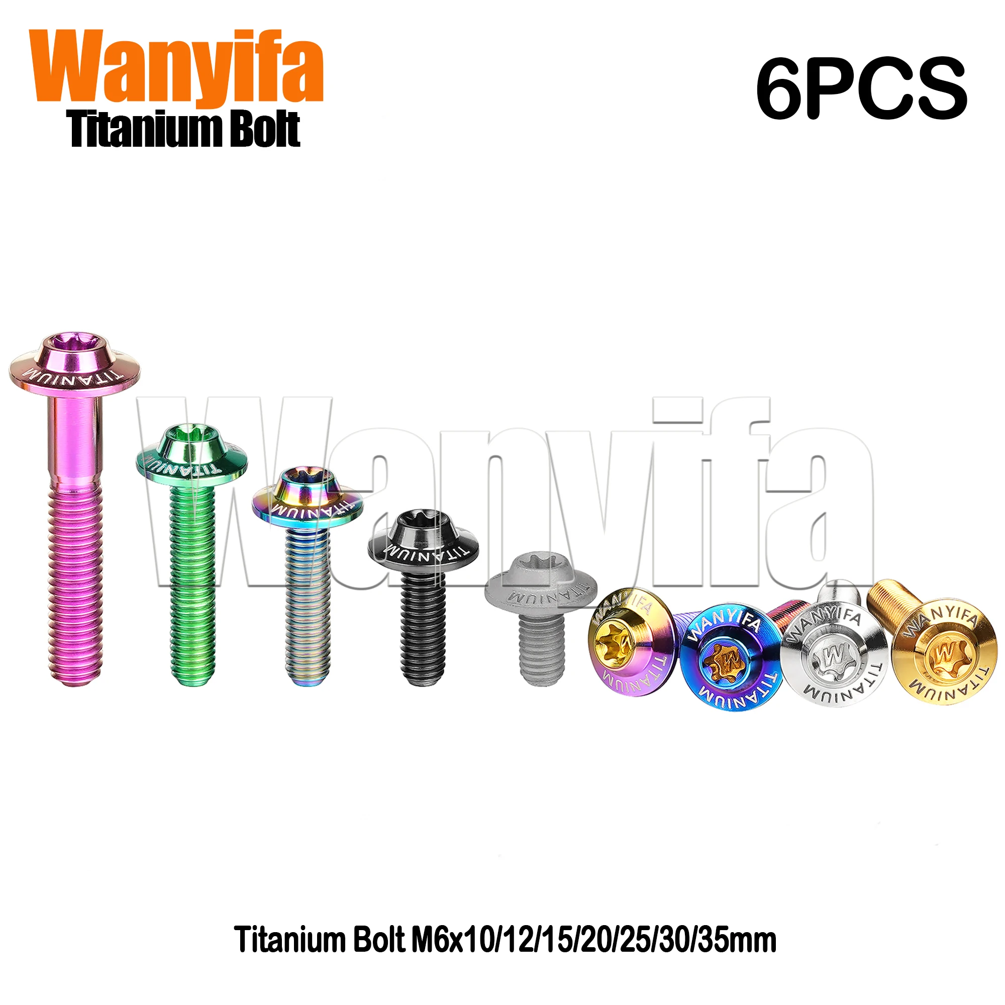 

Wanyifa Titanium Bolt M6x10/12/15/20/25/30/35mm Torx Head Screws Ti Bolt for Bicycle Part