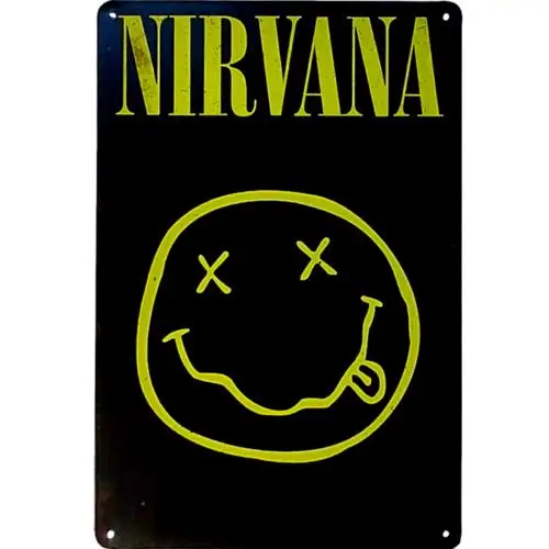 Panneau décoratif en métal rétro Grunge Rock N Roll, affiche artistique en aluminium