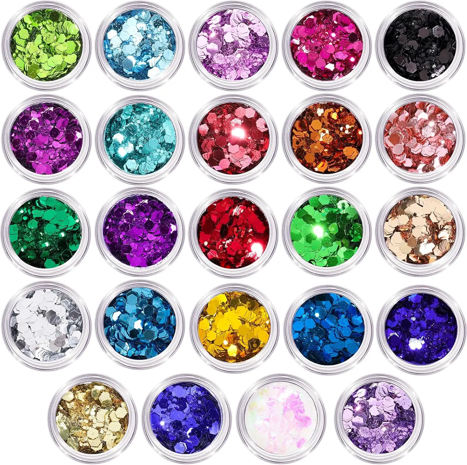 

24-цветные массивные блестки для ногтей для поделок, однотонные украшения для ногтей, украшения для тела, лица, волос, макияжа, сделай сам, украшения для вечеринок