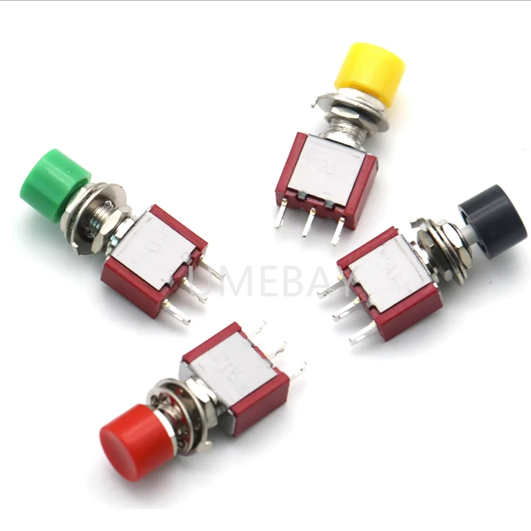 10PCS   PS102/202 button switch inching button switch with cap circular self resetting torsion switch 3/6 pins