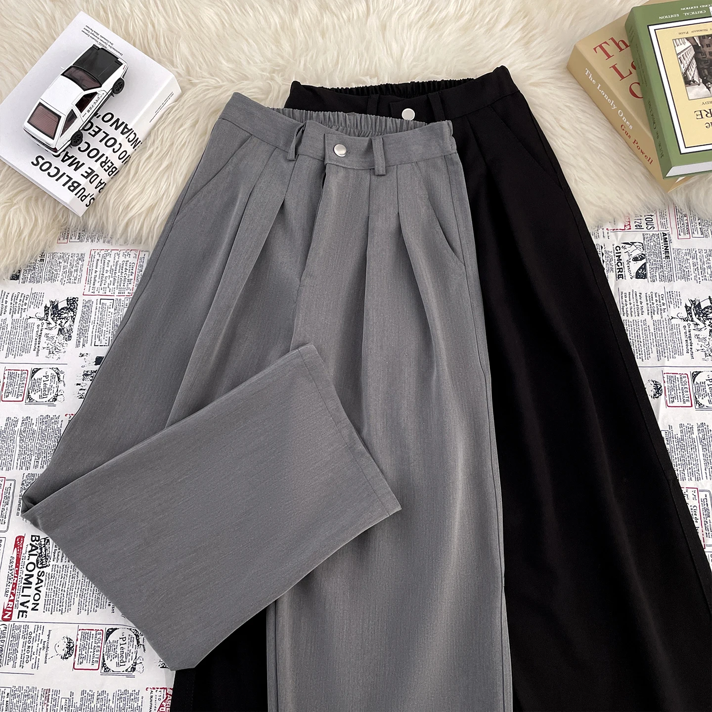 ay American Sle A-Line Casual Pants Men's Loose Wide Leg Pants Slimming Drapey Commute Casual Faionable Youthful