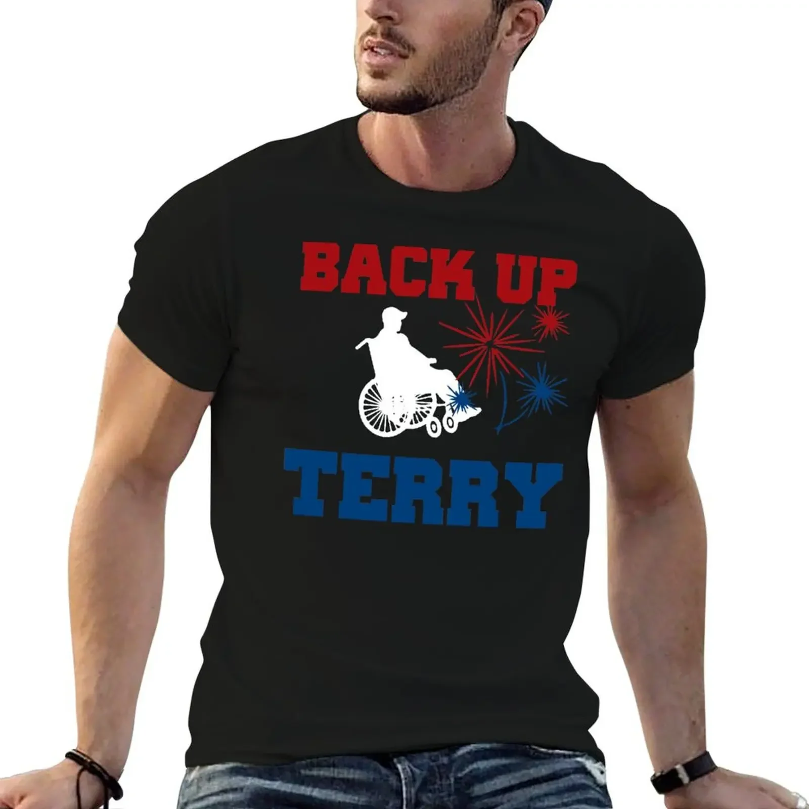 Back Up Terry 4th of July Funny Fireworks T-Shirt graphics customs design your own mens funny t shirts