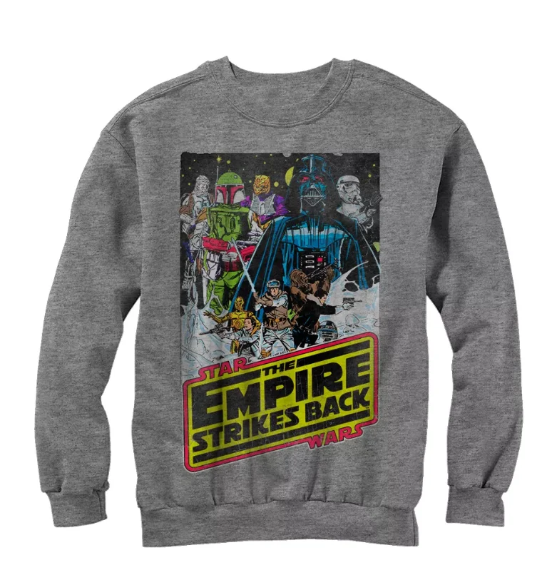 Sci-fi Star Wars Autumn and winter daily round-neck hoodie for men and women, sci-fi printed and fleece pure cotton hoodie