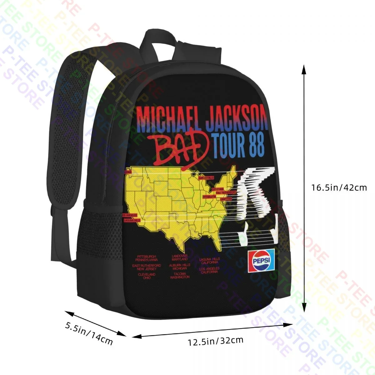 Michael Jackson Bad Tour 1988. Borsa per scarpe di grande capacità P-1170Backpack personalizzata