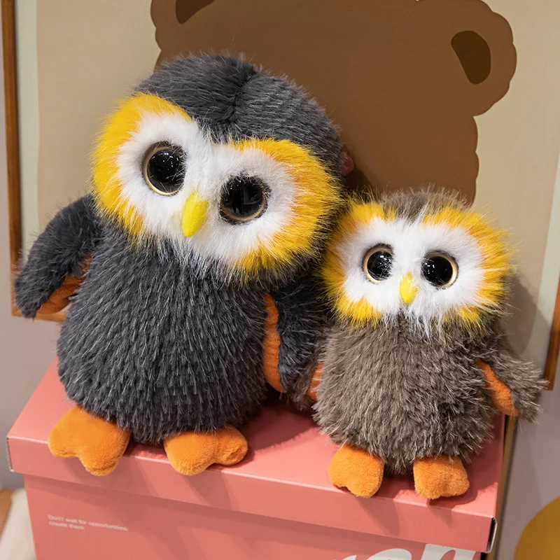 Cute Big Eye Owl Plush Toys para crianças, Cartoon Soft Stuffed Animals, Fluffly Birds Doll, Baby Sleeping Pillow para meninas, Xmas Gifts Decor