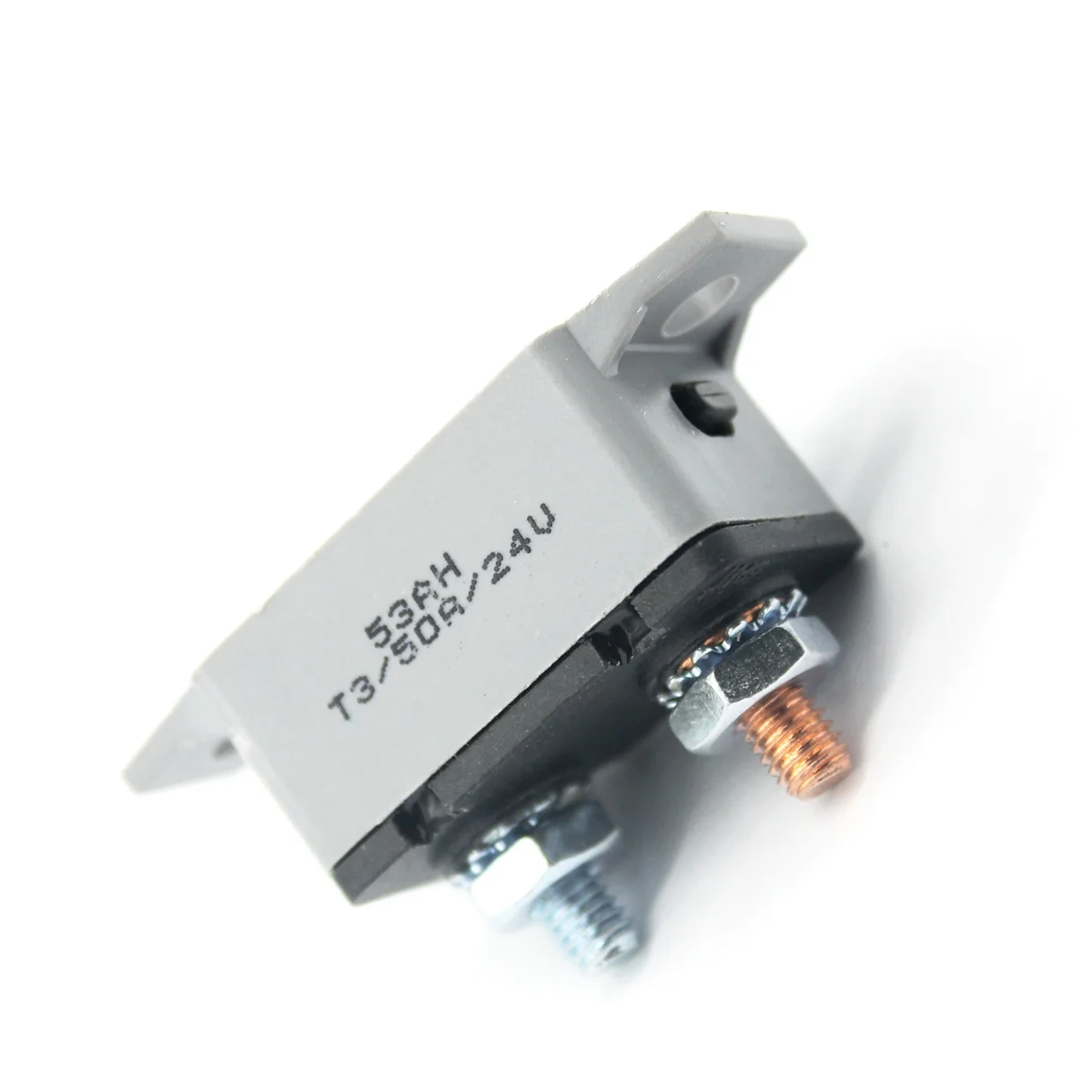 

50A Manual Reset Circuit Breaker 12-28Vdc Plastic Body Mounting Bracket IP66 Waterproof for Automotive Marine Rv Trolling Motor