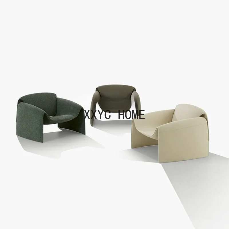 

Итальянский легкий роскошный клубный стул для отдыха, вилла, современный минималистичный тканевый стул для спальни, кожаное художественное кресло, мебель для дивана