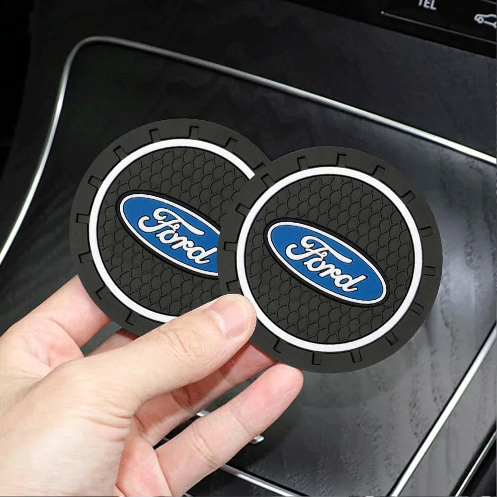 2pcs Car Non Slip Coaster Silicone Water Cup Mat Auto Interior Decor Accessories For Ford Focus Mk2 Mk3 Party Ranger Mk4 Mustang