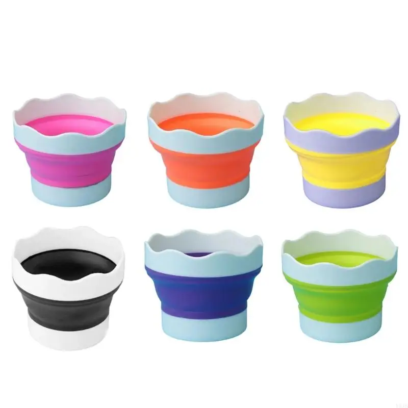 Y5JB قابلة للطي للفرشاة الطلاء كأس غسالة متعددة الأغراض تخزين محمول للفنانين يسافرون لألوان مائية