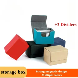 Deck Box with 2 Dividers Fit 100+ Single Sleeved Card Storage Box Strong Magnet Magic Gathering Card Case for TCG CCG MTG Cards