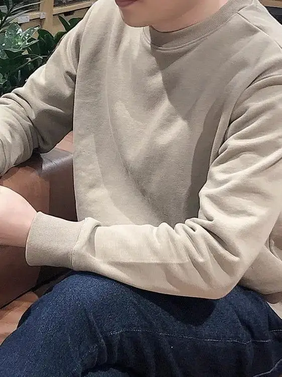 メンズ ハイウェイト コームドコットン Fce スウェットシャツ カジュアル 多用途 スポーツウェア 秋冬 ラウンドネック ロングスリーブ カラー