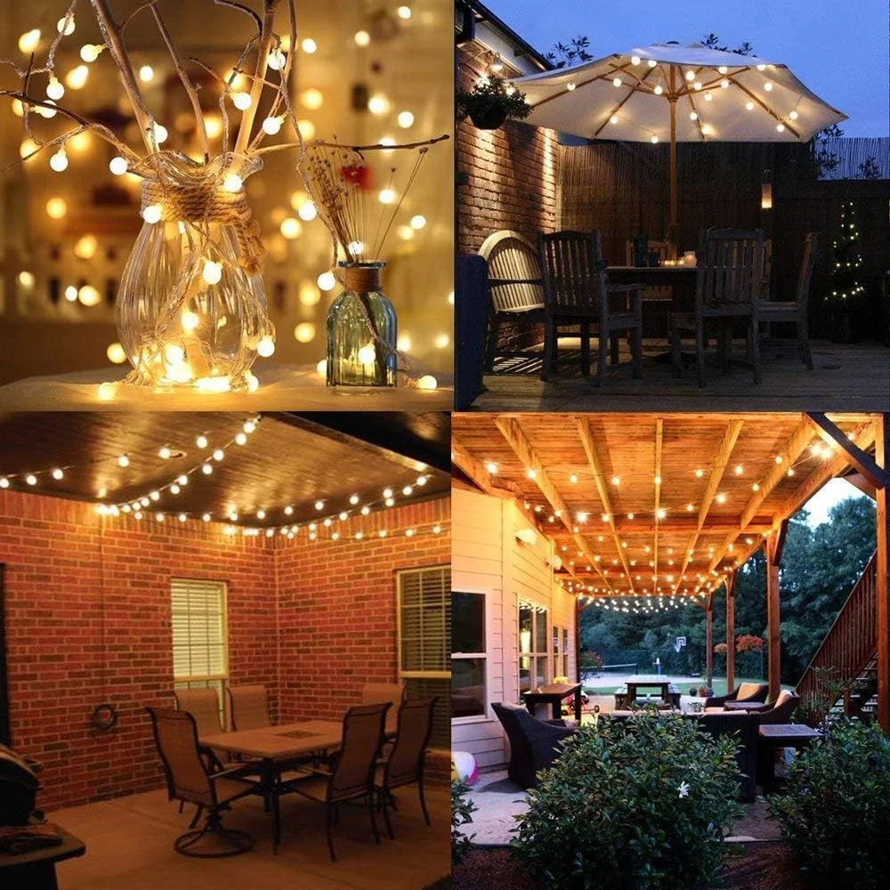 Impermeável Globo String Lights, Bateria ou USB operado, Fairy Lights, Remoto, Interior, Exterior, Quarto, Festa, Casamento, 480