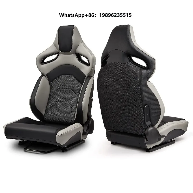 9007 Grey Shining Mesh Fabric Adjustable Interior Accessories Simulator Sim Bucket Car Racing Seats