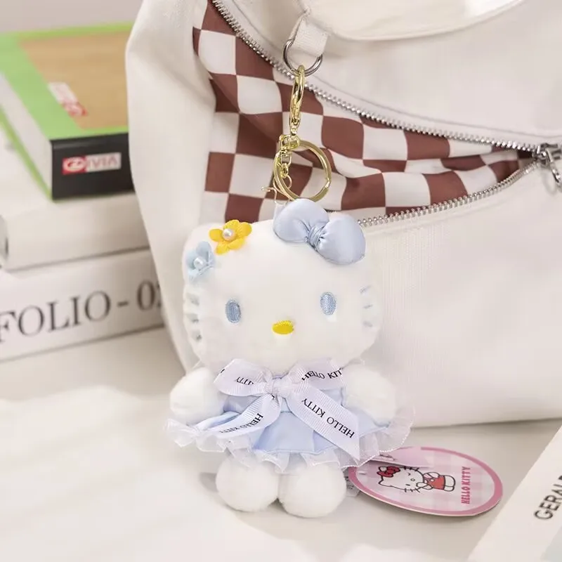 Sanrio Hello Kitty Series Plush Pendant School Bag Backpack Kawaii Pendant Key Ring Plush Toy Birthday Gift view 6