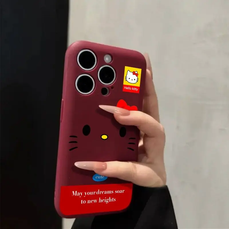 Nouveau Sanrio Hello Kitty16promax coque de téléphone portable 15/14p13/12/11 housse de protection tout compris résistante à l'usure et anti-chute