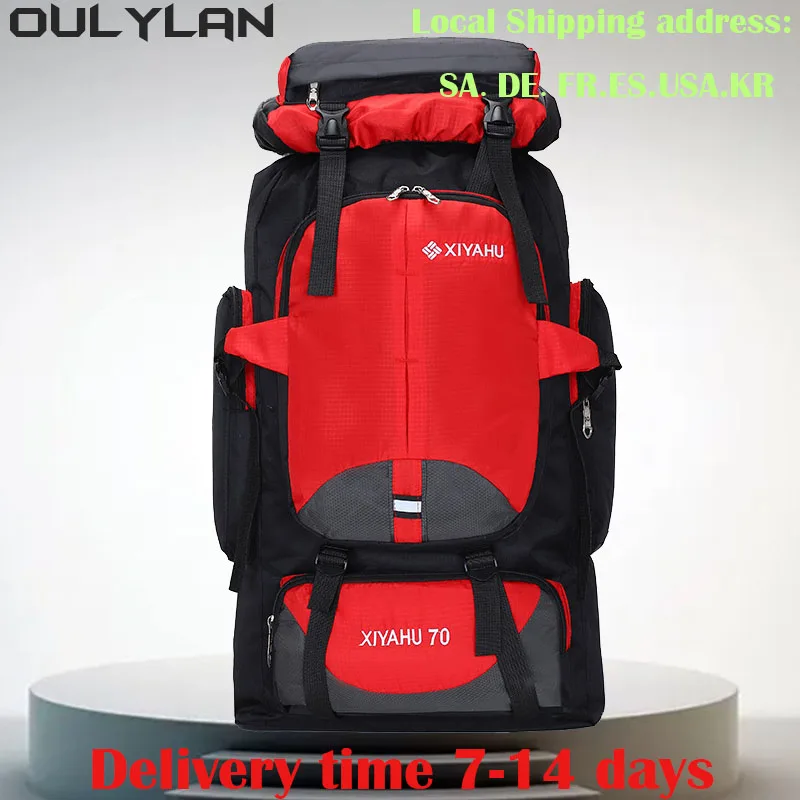 New Camping High Capacity Hiking Backpack Women Travel Backpack Men Tactics Sports 70L Mountaineering Fishing Waterproof Bag