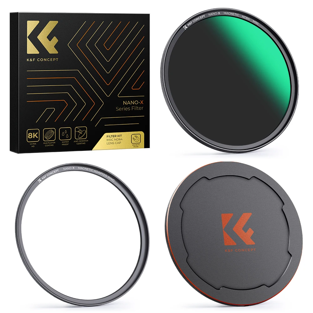 

K&F Concept 67mm NANO-X Series ND64 Magnetic Neutral Density Lens Filter HD Image Waterproof Scratch-resistant Anti-reflection