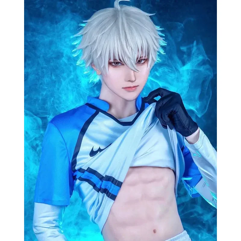 HOLOUN Blue Lock Anime Cosplay Costume Wig MAN SHINE CITY Nagi Reo Mikage Chigiri Rose Net Football Soccer Uniform Daily Sport