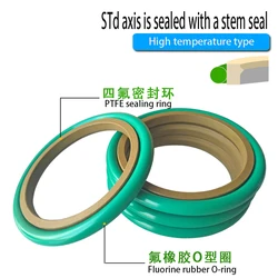 1PCS STd Shaft With ST Seal (high-temperature Type) Sealing Ring Hydraulic Cylinder Shaft With PTFE+FKM ST Seal Oil Seal O-ring