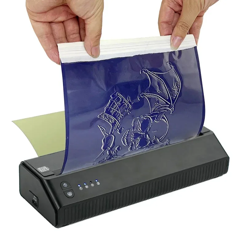 Imprimante de tatouage portable sans fil Bluetooth, modèle thermique, machine professionnelle, papier A4, compatible avec Android, iOS