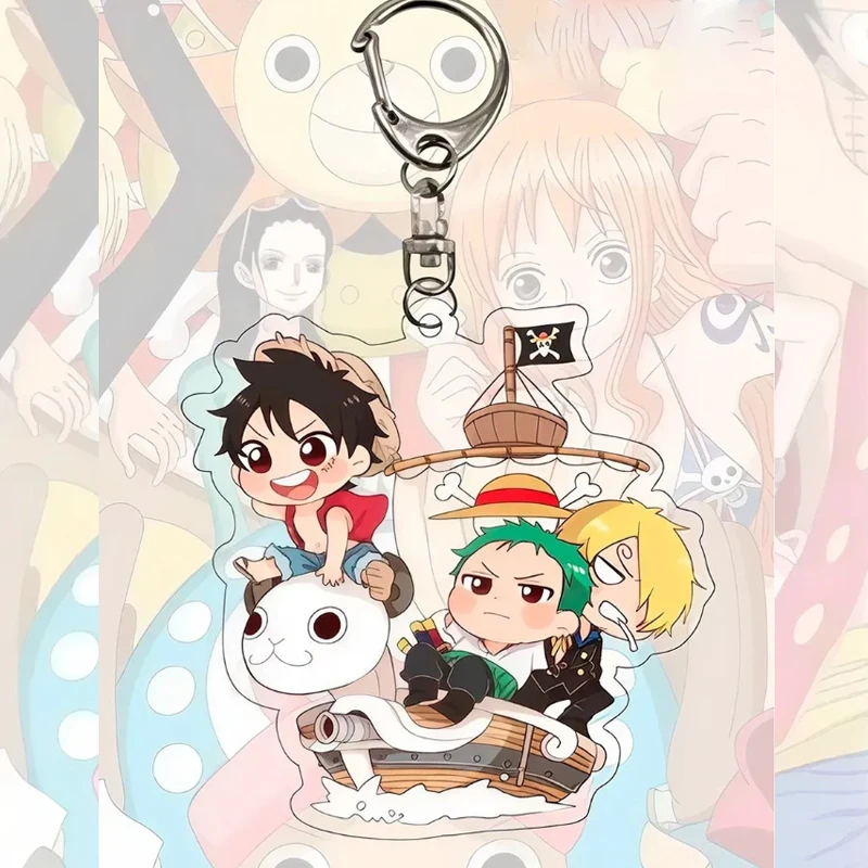 Anime Acrylic Keychain One Piece Monkey D. Luffy Nico Robin Franky Portgas D Ace Boa Hancock Acrylic Pendant Key Ring Gift view 4