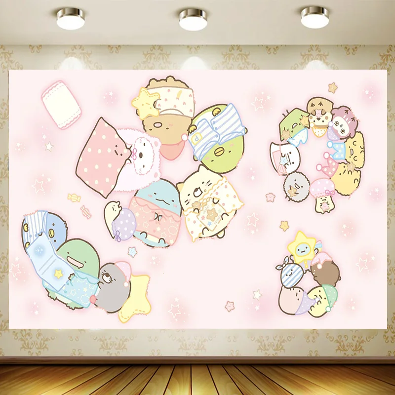 Sumikko Gurashi гер tło artykuły urodzinowe dziewczyna chłopiec baner imprezowy dziecko kreskówka dekoracja tło fotografia Baby shower