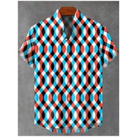 Men's New Unique, Funny, Prank, Hypnotic 3D Pattern Print, Refreshing And Comfortable Summer Fabric, High-quality Button Top