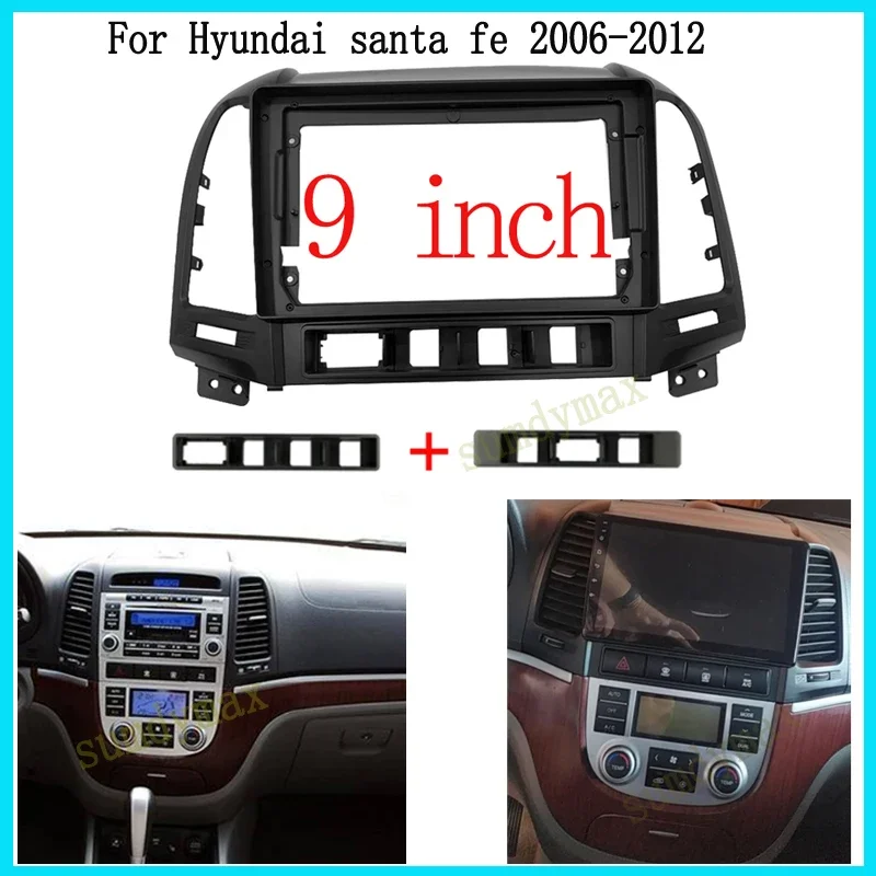 9 Inch 2din android Car Radio Fascia Frame for HYUNDAI Santa Fe IX45 2006~2012 car panel Dash Mount Kit